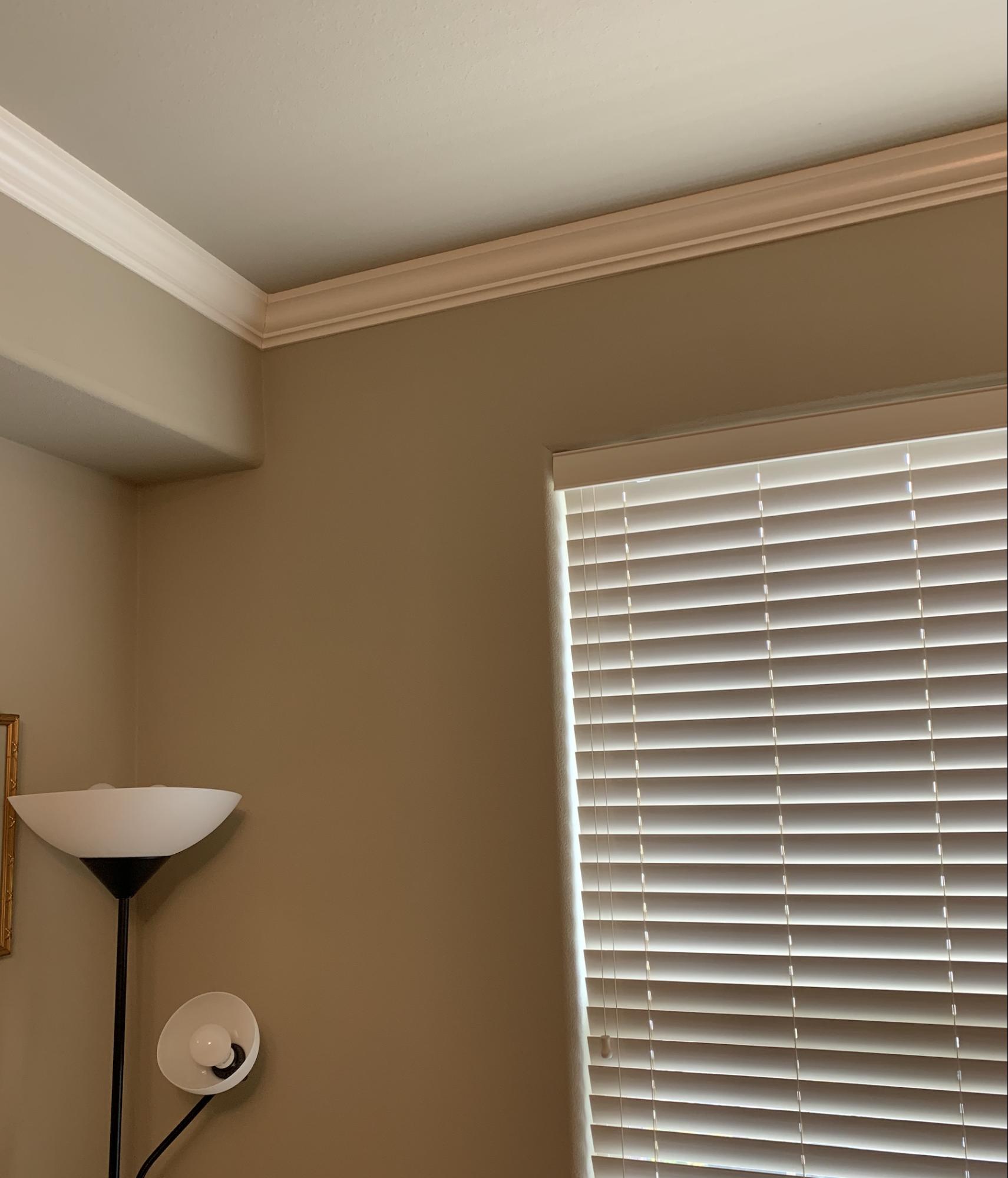 Crown molding on the perimeter of a ceiling.
